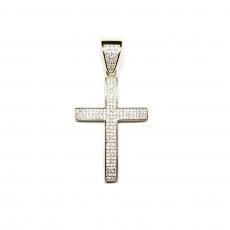 14K Coating Silver 925 Chain Top No.144 Cross / Gold