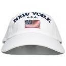 Newhattan 6 Panel Baseball Cap Flag / White