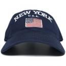 Newhattan 6 Panel Baseball Cap Flag / Navy