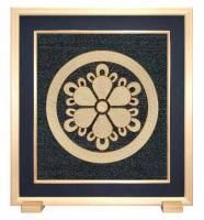 Js43 丸に松皮菱 額 お祝い 記念品 水引き家紋 昭和レトロ Js43 丸に松皮菱 額 お祝い 記念品 水引き家紋 昭和レトロ