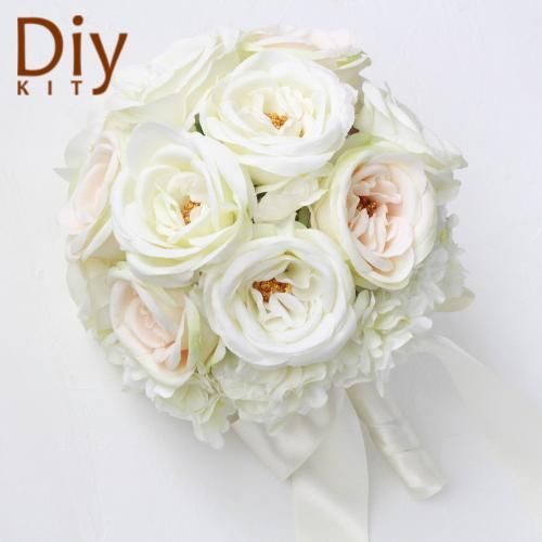 カップ咲きローズのブーケ(リボンハンドル)手づくりキット - airaka