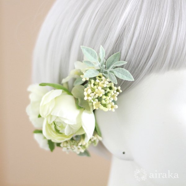 ラナンキュラスの髪飾り - airaka｜花飾りのアトリエ