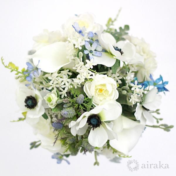 ブルースターのクラッチブーケと髪飾りのセット - airaka|花飾りの ...