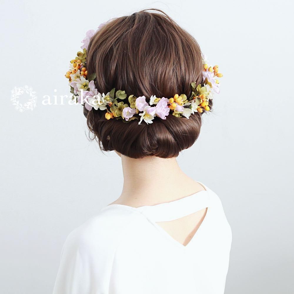 髪飾り ラベンダー色のデルフィニウムの花冠 Airaka 花飾りのアトリエ 髪飾り ラベンダー色のデルフィニウムの花冠 Airaka 花飾りのアトリエ
