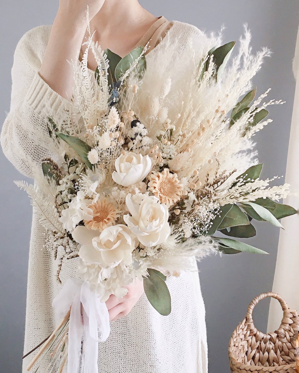 スワッグブーケ/ナチュラルホワイト - airaka｜花飾りのアトリエ