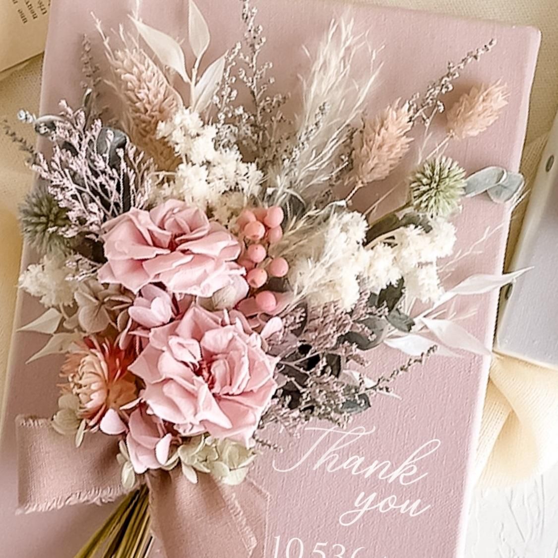 ご両親贈呈品/ブーケ付き子育て感謝状/ダスティローズ - airaka