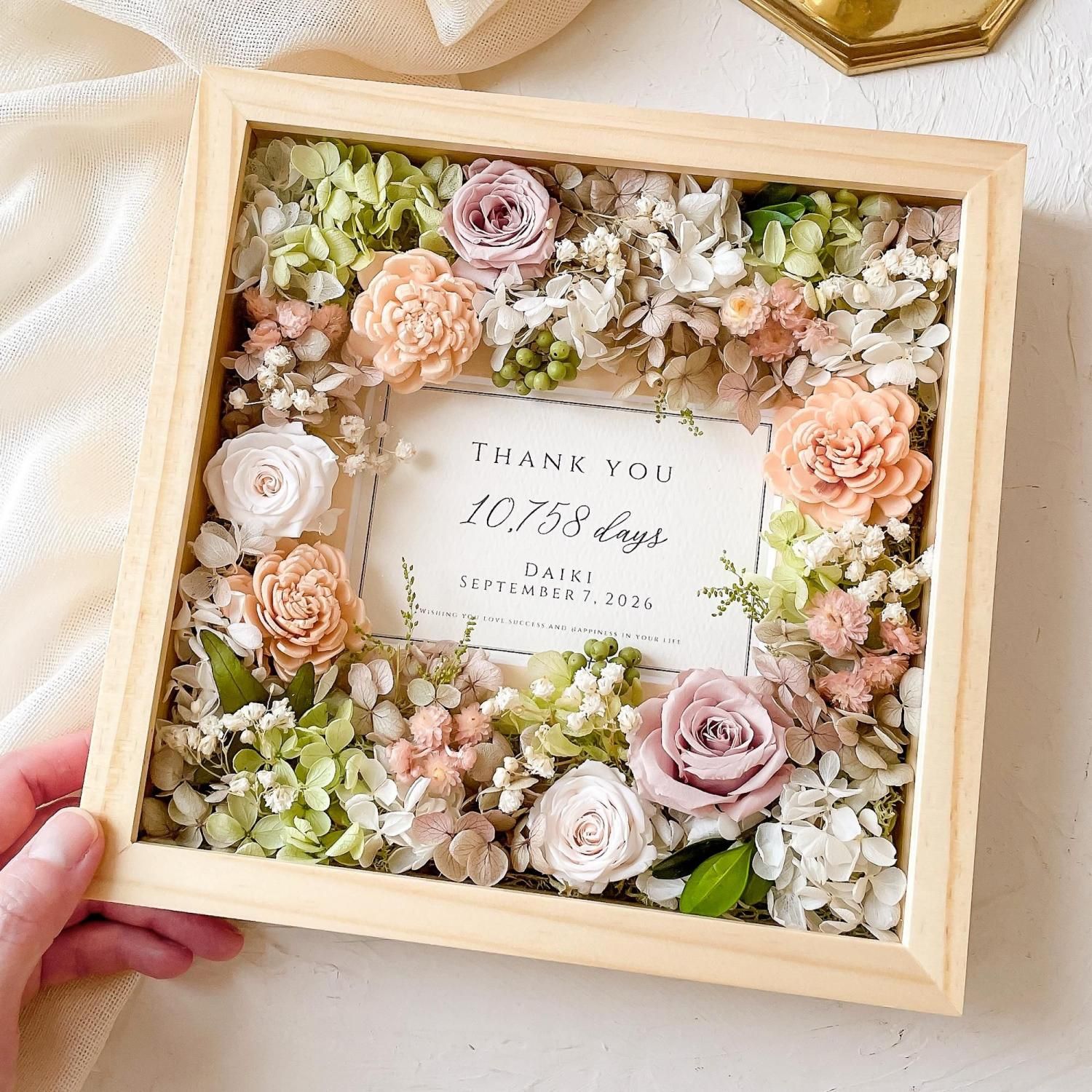 フラワーフォトフレーム | ナチュラル - airaka｜花飾りのアトリエ