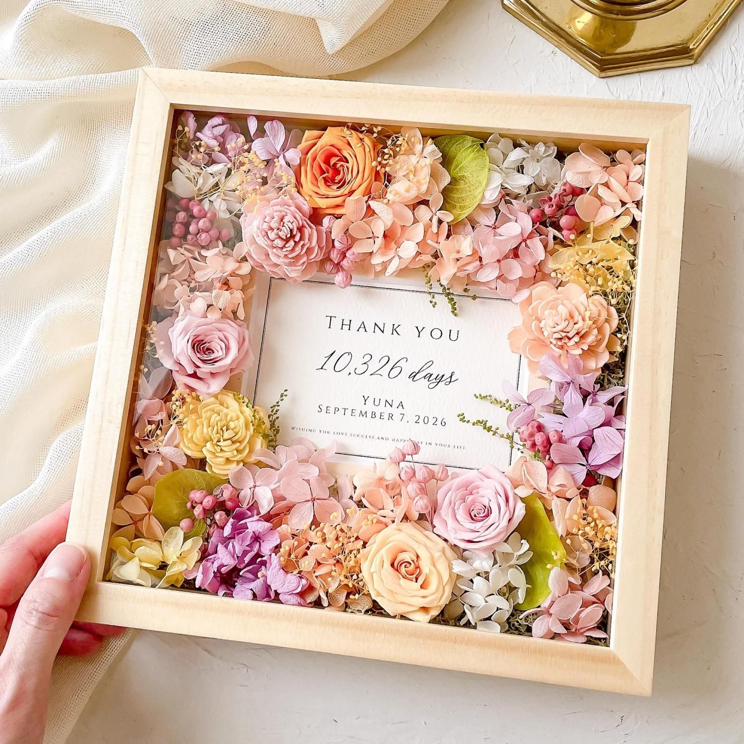 【美品】Elias  リボンフラワー  フォトフレーム① フラワーフォトフレーム | フィオーレ - airaka｜花飾りのアトリエ