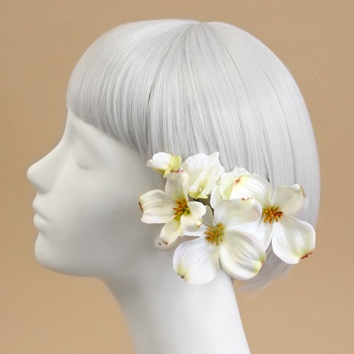 マグノリアの髪飾り（白） - airaka｜花飾りのアトリエ