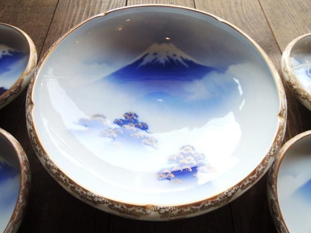深川製磁・富士山染付皿セット - 倉敷 こきーゆ 深川製磁・富士山染付皿セット - 倉敷 こきーゆ