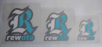 r Logo sticker08 (die cut) / silver x white x l-blue