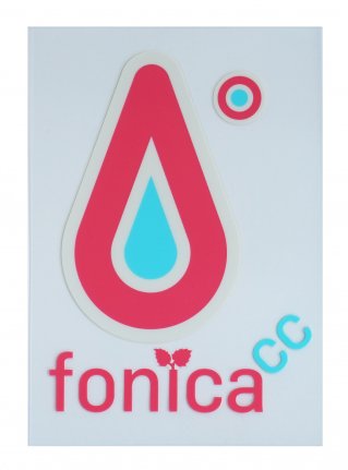 f FCC Logo Sticker (die cut) / Pink x L-Blue