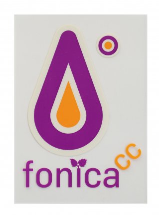 f FCC Logo Sticker (die cut) / L-Purple x Orange