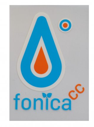 f FCC Logo Sticker (die cut) / Sky x Orange