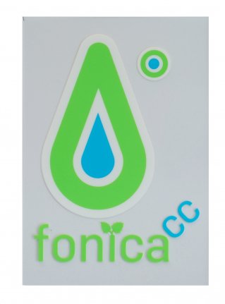 f FCC Logo Sticker (die cut) / R-Green x Sky