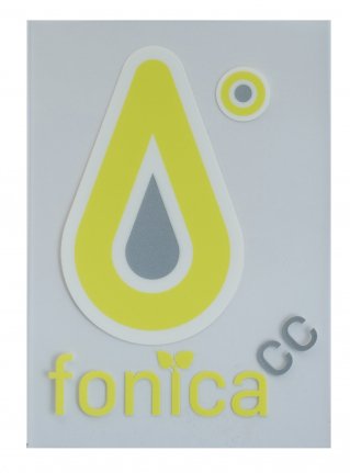 f FCC Logo Sticker (die cut) / Yellow x Sliver