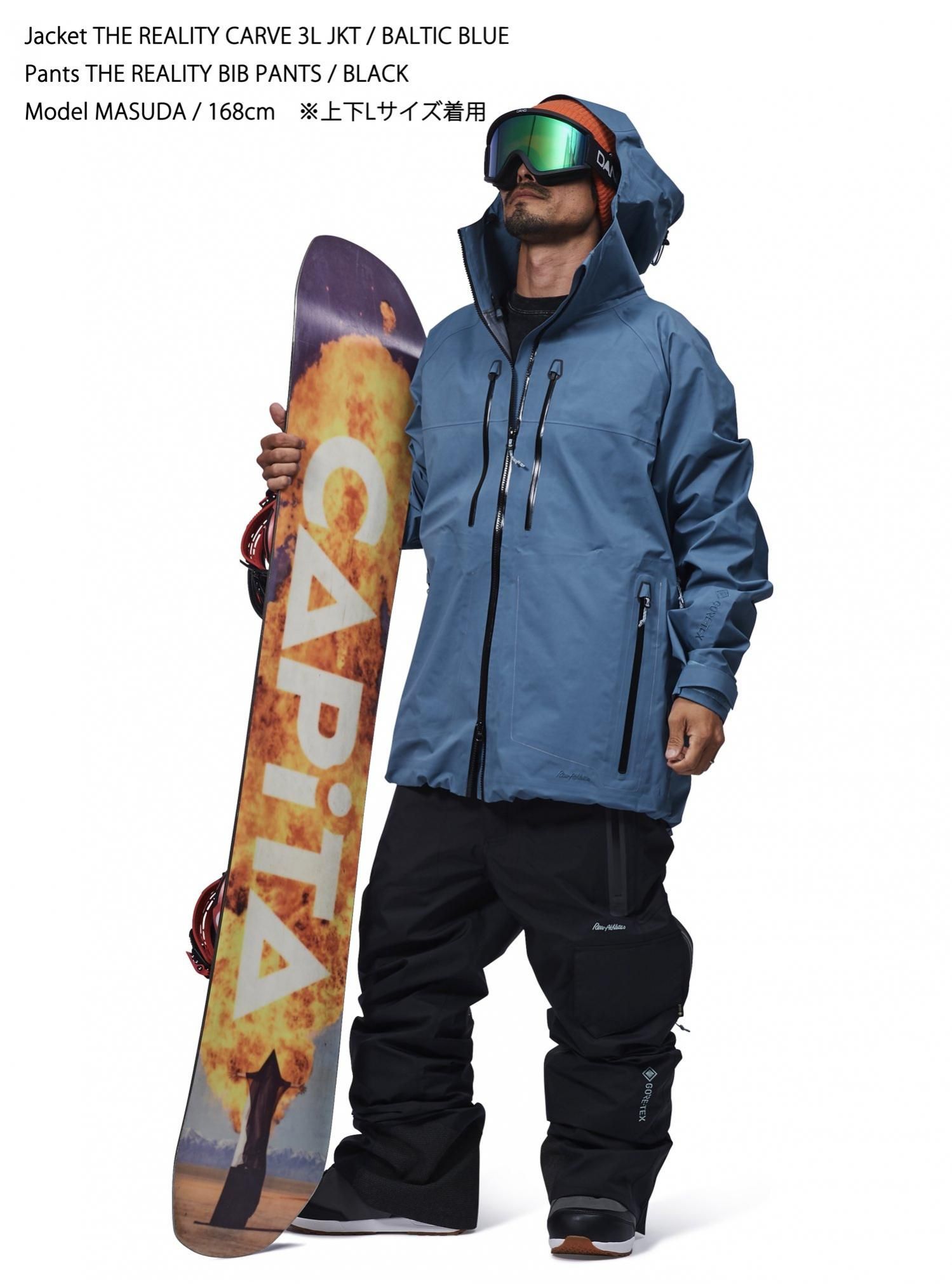 rew reality bib L　GORE-TEX　本日限定 世界最高レベル! rewのマウンテンウェアは、 「ノンストレス」で