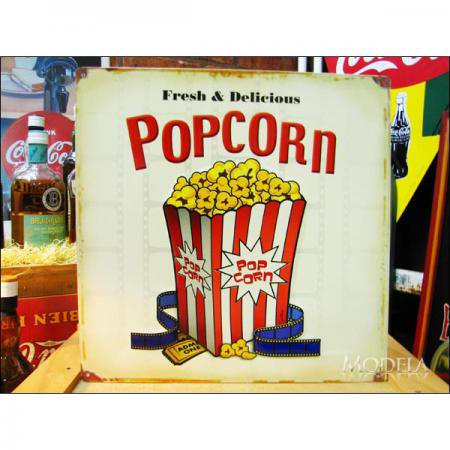 アメリカンブリキ看板 Popcorn/ポップコーン - アメリカンブリキ看板