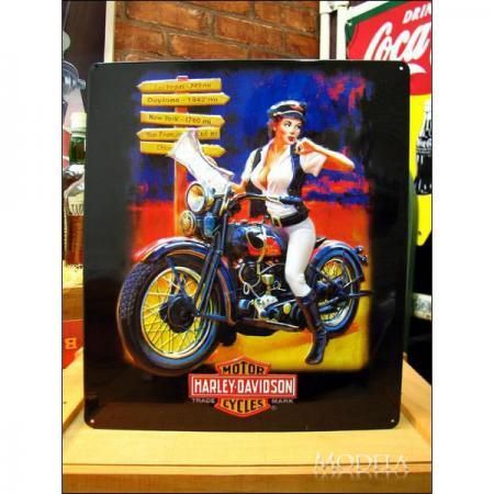 アメリカンブリキ看板 ハーレーダビッドソン 道を探す女性 アメリカンブリキ看板専門店モデラ アメリカンブリキ看板 ハーレーダビッドソン 道を探す女性 アメリカンブリキ看板専門店モデラ