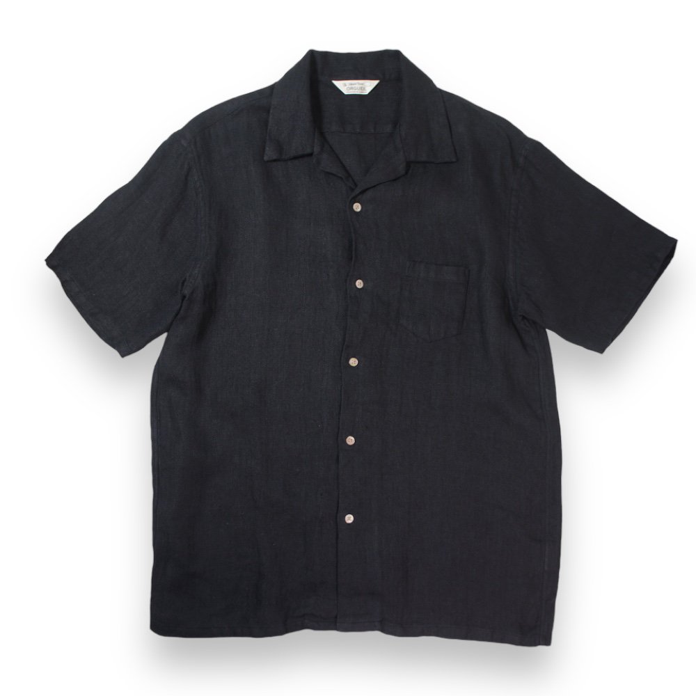 ORGUEIL OR-5092B Open Collar Shirt Black