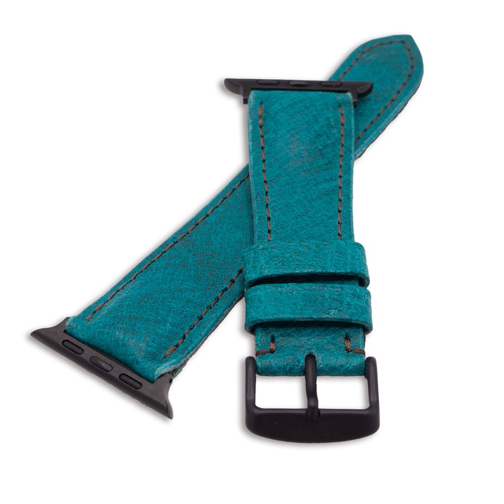 SpiralDance_APPLE WATCH LEATHER STRAP_WILD BOAR_45/L_Turquoise<img class='new_mark_img2' src='https://img.shop-pro.jp/img/new/icons9.gif' style='border:none;display:inline;margin:0px;padding:0px;width:auto;' />