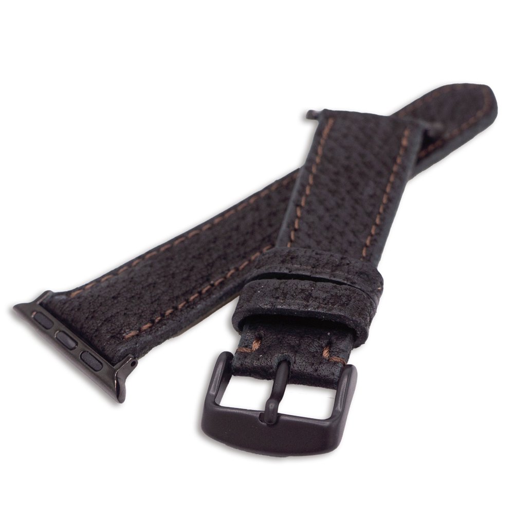 SpiralDance_APPLE WATCH LEATHER STRAP_WILD BOAR_41/L_Black