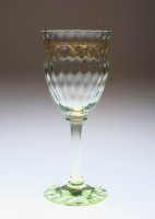 Emile Galle Gold Paint Green Wine Glass B