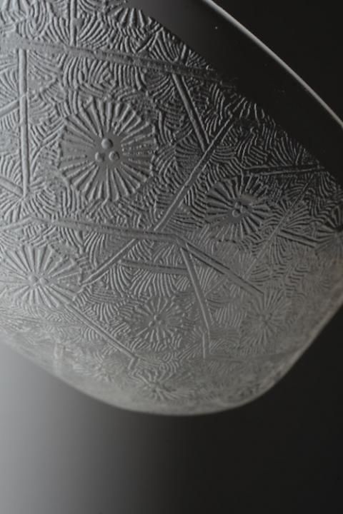 オールド・バカラ 1900年頃 大型 鉢 ボウル 唐草模様 エッチング