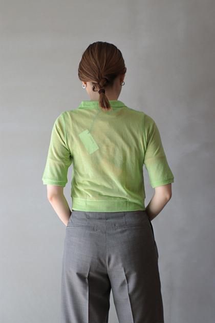 HARD TWIST COTTON GAUZE SHORT POLO - VIOLA STELLA WEB SHOP HARD TWIST COTTON GAUZE SHORT POLO - VIOLA STELLA WEB SHOP