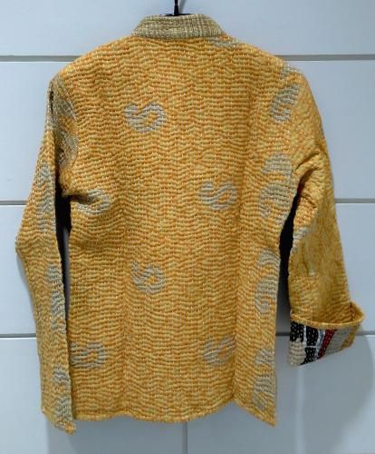 綿100% リサイクルサリー 手刺繍カンタ(刺し子)ジャケット 綿100% リサイクルサリー 手刺繍カンタ(刺し子)ジャケット