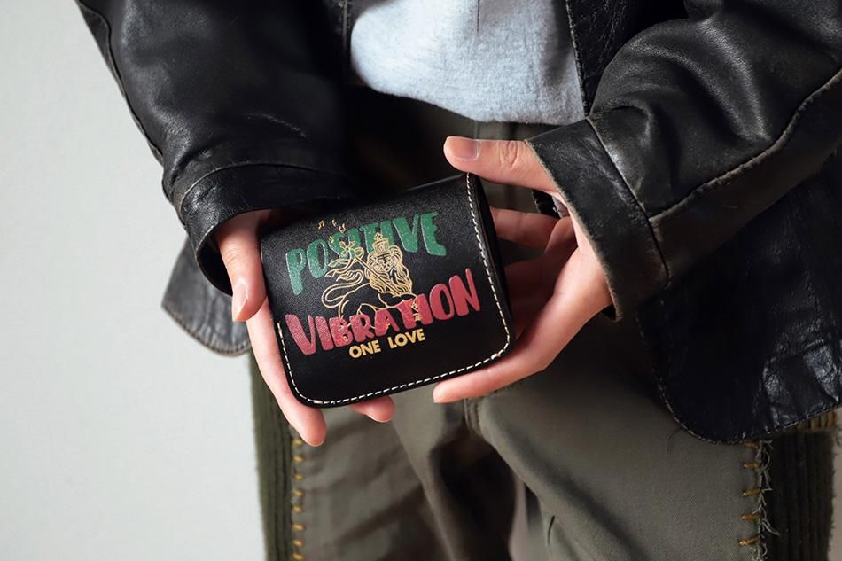 小さい財布 小さいふ。Reggae Music「コンチャ Positive Vibration」黒