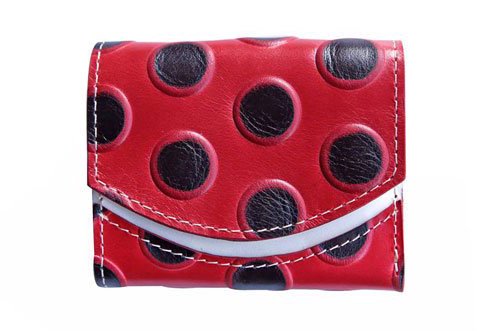 小さい財布 小さいふ。イタリアンレザー+アートシリーズ「ペケーニョ あかてんとう虫」赤×黒 - 小さい財布の小さいふ。クアトロガッツ　公式Webshop