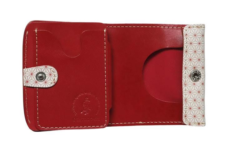 小さい財布 小さいふ。日本の伝統紋様シリーズ「コンチャ 麻の葉 椿