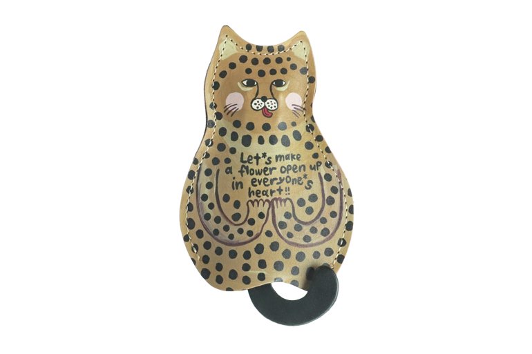 【猫グッズ】猫のうしろすがたをしたキーケース　アートシリーズ「今川咲恵 チーター 愛と神秘」