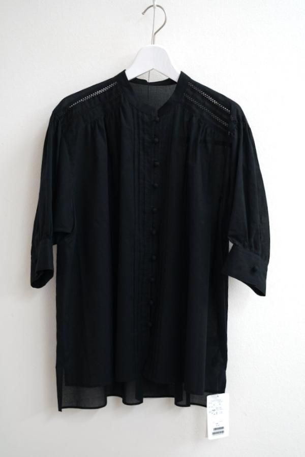 Ozz Croce スタンドカラーピンタック ブラウス ブラック 黒 ブラウス スタンドカラーピンタックブラウス/ブラック38 - *empress-195*の