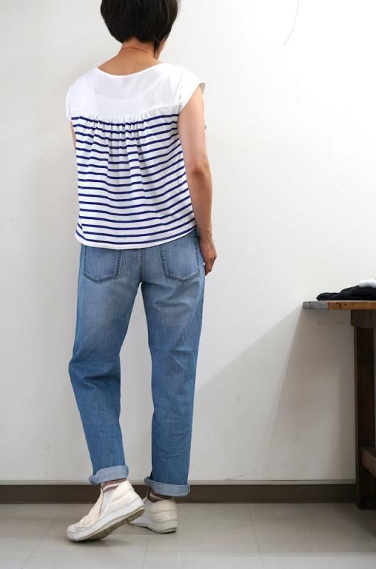 【関税込み】R13 ブルー Boy ロールアップ ストレートジーンズ ロールアップボーイズデニム3/roll up Boy'sⅢ-friendship-denim