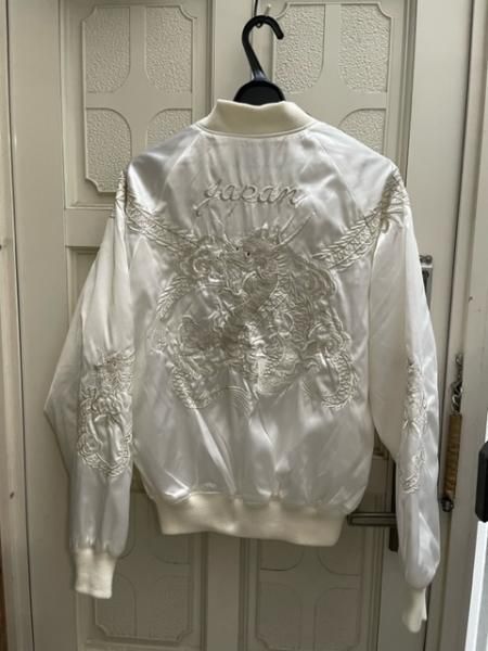 Noir Kei Ninomiya シルクサテンスカジャン ホワイト 中古・古着通販】noir kei ninomiya (ノワール ケイ ニノミヤ