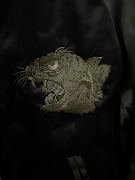 スカジャン 白虎 ブラック/チャコール 横須賀 ドブ板通り sukajan スカジャン 白虎 ブラック/チャコール 横須賀 ドブ板通り sukajan