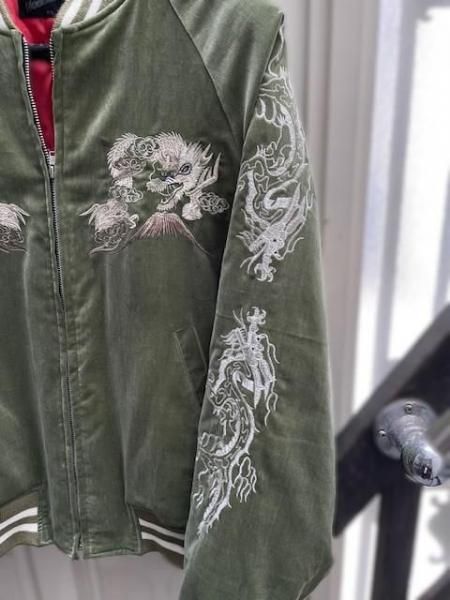 トラ刺繍オリーブグリーンスカジャン 予約受付中！今年のスカジャン “HAWK” – Dry Bones Online Shop