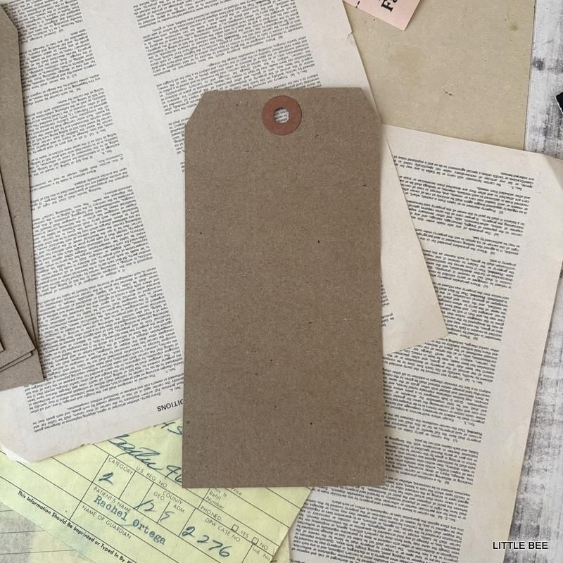A-1205 アメリカ クラフト紙タグ 15.8cm - LITTLE BEE リトルビー
