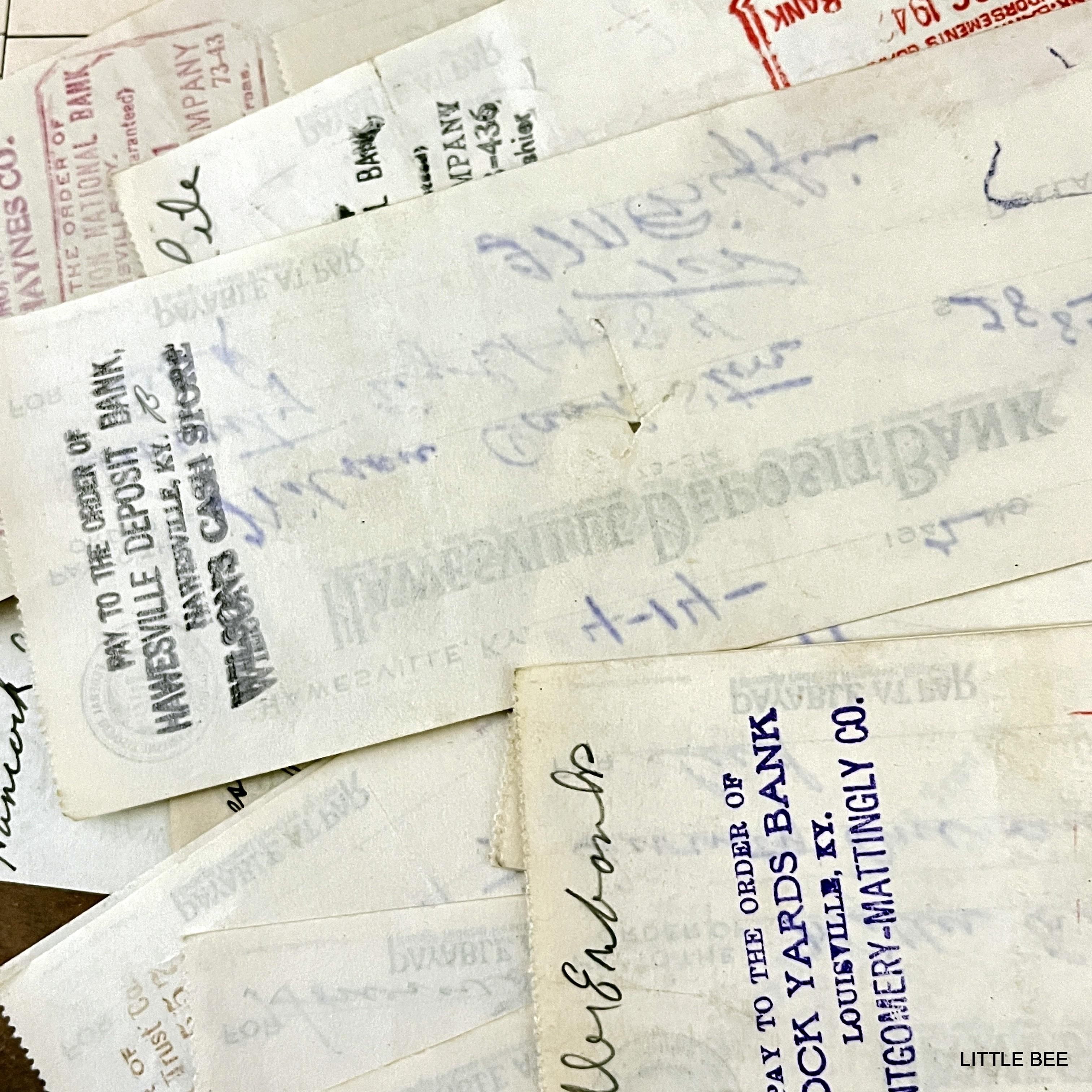 R-1308 1930~60年 古い小切手 3枚/10枚セット - LITTLE BEE R-1308 1930~60年 古い小切手 3枚/10枚セット - LITTLE BEE