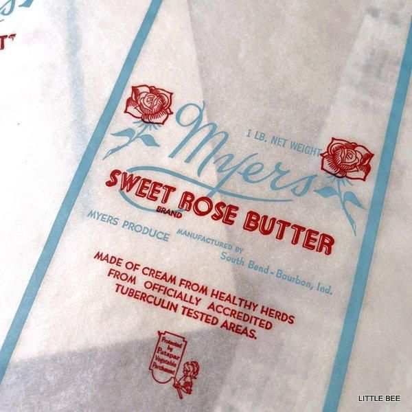 R-1598 ヴィンテージ バターの包み紙 sweet rose butter - LITTLE BEE