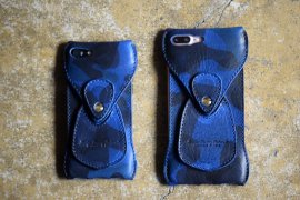 Roberu iPhone8, iPhone8 Plus Case / Italy Navy Camouflage  [New iPhoneSE対応 ] All Leather