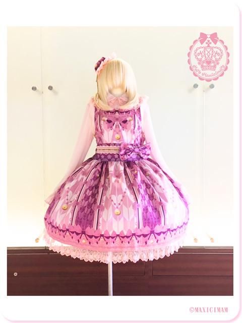 8W1021 乙女蒔絵の矢絣宴 花押手箱の真夢絵巻ジャンパースカート 8W1021 乙女蒔絵の矢絣宴 花押手箱の真夢絵巻ジャンパースカート