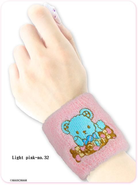8WR001 チョコミントくまのコティちゃん 刺繍リストバンド【マキシマム