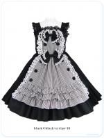 大きいサイズ  LVW1029ラブリーマキシマム アラモードなメイドさんのストライプキャンディージャンバースカート(ハロウィン、量産型、地雷系)