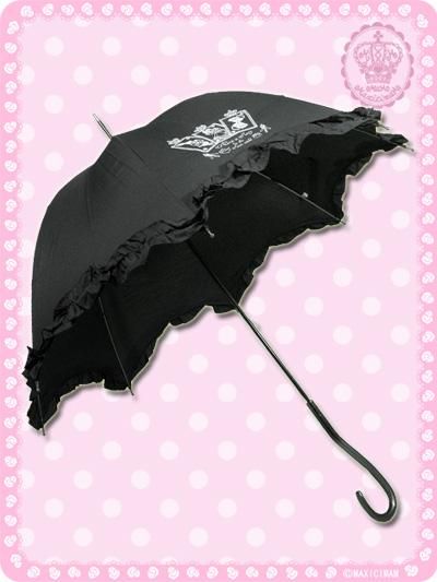 フリル付きアリストランププリントアンブレラ/マキシマム/ロリータ/甘