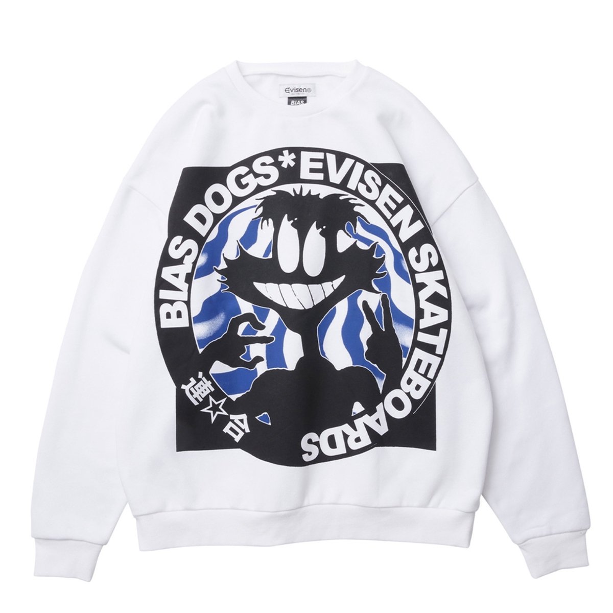 <img class='new_mark_img1' src='https://img.shop-pro.jp/img/new/icons23.gif' style='border:none;display:inline;margin:0px;padding:0px;width:auto;' />EVISENBIAS DOGS2HD Crew Sweat (White) 
                          </a>
            <span class=