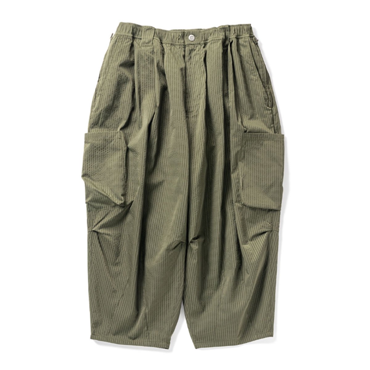 <img class='new_mark_img1' src='https://img.shop-pro.jp/img/new/icons8.gif' style='border:none;display:inline;margin:0px;padding:0px;width:auto;' />TIGHTBOOTHSeersucker Cropped Cargo Pants (Olive) 
                          </a>
            <span class=