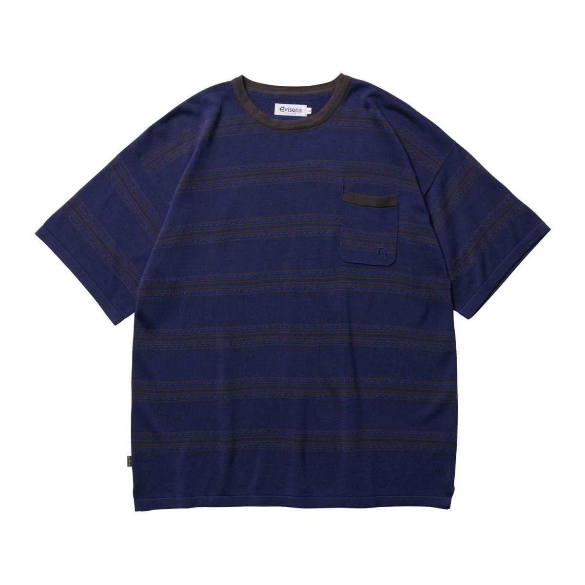 <img class='new_mark_img1' src='https://img.shop-pro.jp/img/new/icons8.gif' style='border:none;display:inline;margin:0px;padding:0px;width:auto;' />EVISENModal Border Knit T-Shirt (Navy) 
                          </a>
            <span class=